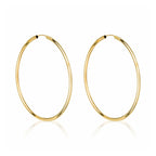 Boucles D'Oreilles "Créoles Elégance" - 50 Mm Or Jaune 375/1000