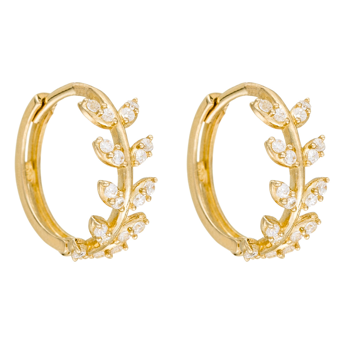 Boucles D'Oreilles "Feuillette" Or Jaune 375/1000