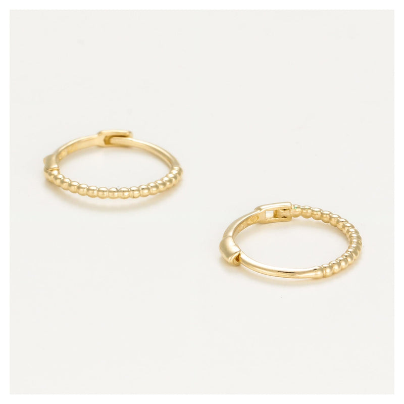 Boucles D'Oreilles "Tendresse" 9Mm Or Jaune 375/1000 Et Zircon