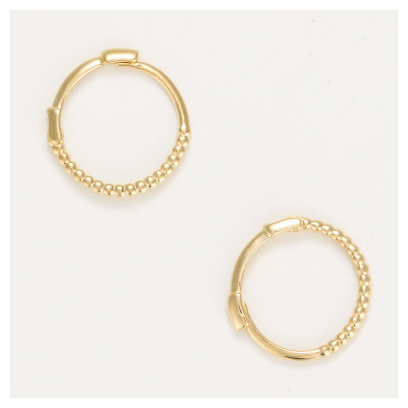 Boucles D'Oreilles "Tendresse" 9Mm Or Jaune 375/1000 Et Zircon