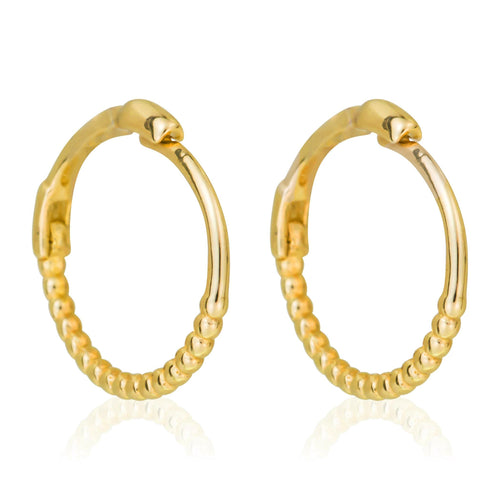 Boucles D'Oreilles "Tendresse" 9Mm Or Jaune 375/1000 Et Zircon