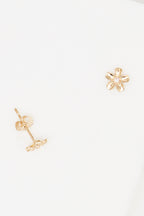 Bo Unitaire " Mini Fleurs "  Or Jaune 375/1000 Et Zirconium