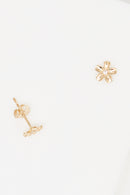 Bo Unitaire "Mini Fleurs " - Or Jaune 375/1000 Et Zirconium