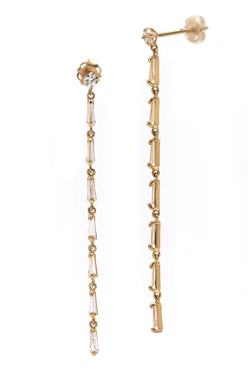 Boucle D'Oreilles  "Véronique" Or Jaune  375/1000 Et Zirconium