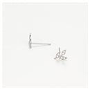 Boucles D'Oreilles " Three Petals" Or Blanc 375/1000 Et Zirconium