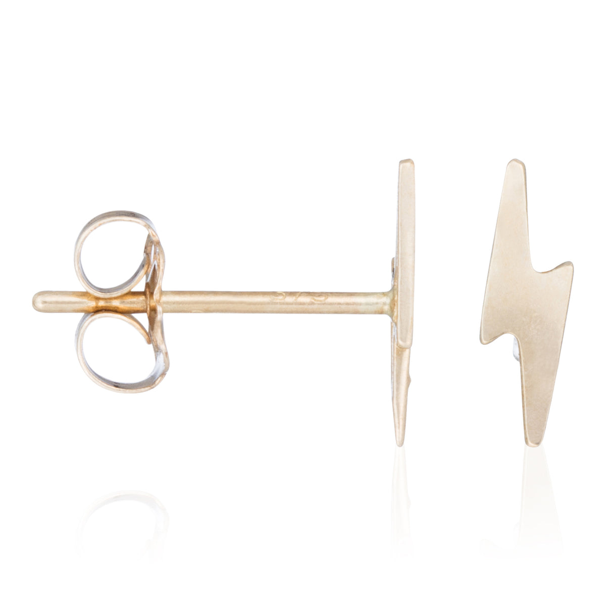 Boucles D'Oreilles Puce "Eclair Doré" Or Jaune 375/1000