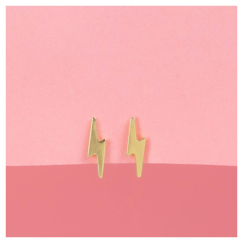 Boucles D'Oreilles Puce "Eclair Doré" - Or Jaune 375/1000