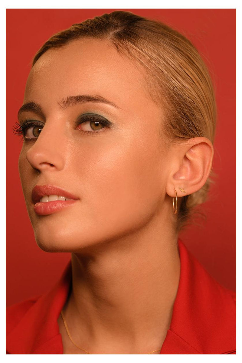 Boucles D'Oreilles Puce "Eclair Doré" - Or Jaune 375/1000