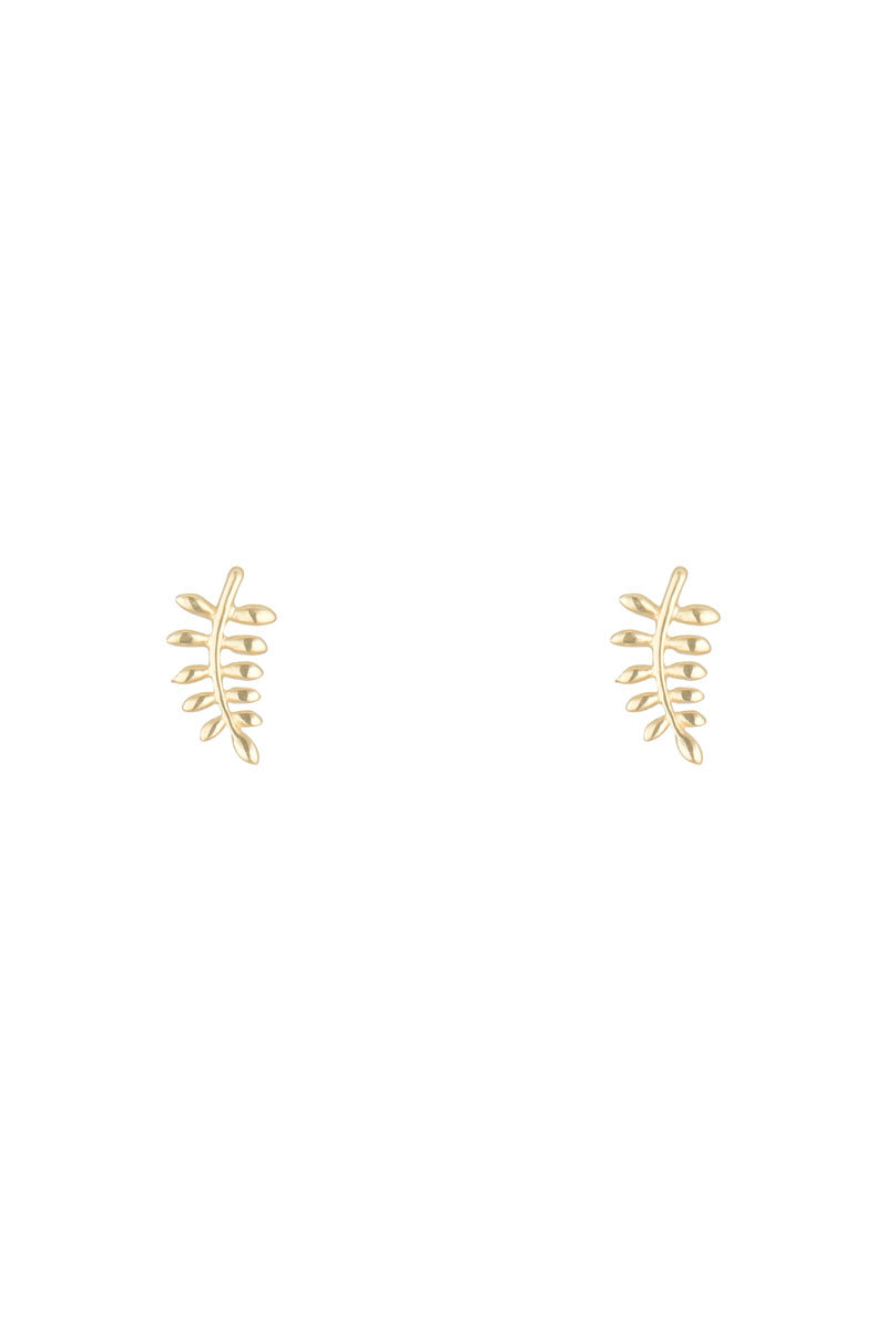 Boucles D'Oreilles "Feuilles D'Or" Or Jaune 375/1000