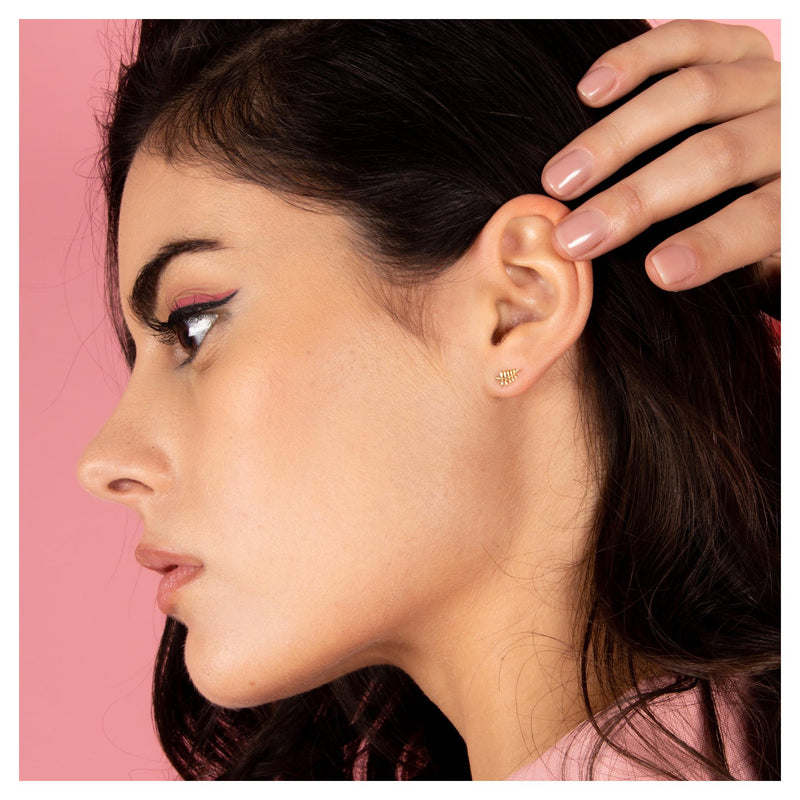 Boucles D'Oreilles "Feuilles D'Or" - Or Jaune 375/1000