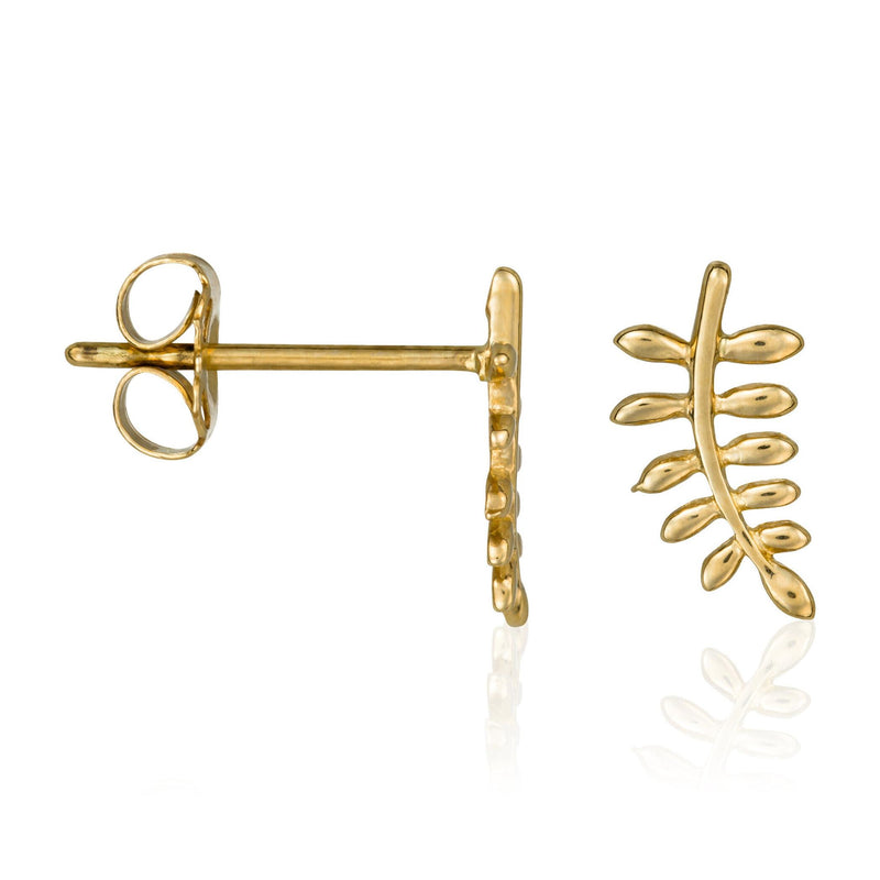 Boucles D'Oreilles "Feuilles D'Or" - Or Jaune 375/1000