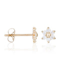 Pendientes Puce “Douce Marguerite” – Oro amarillo 375/1000 y circonitas