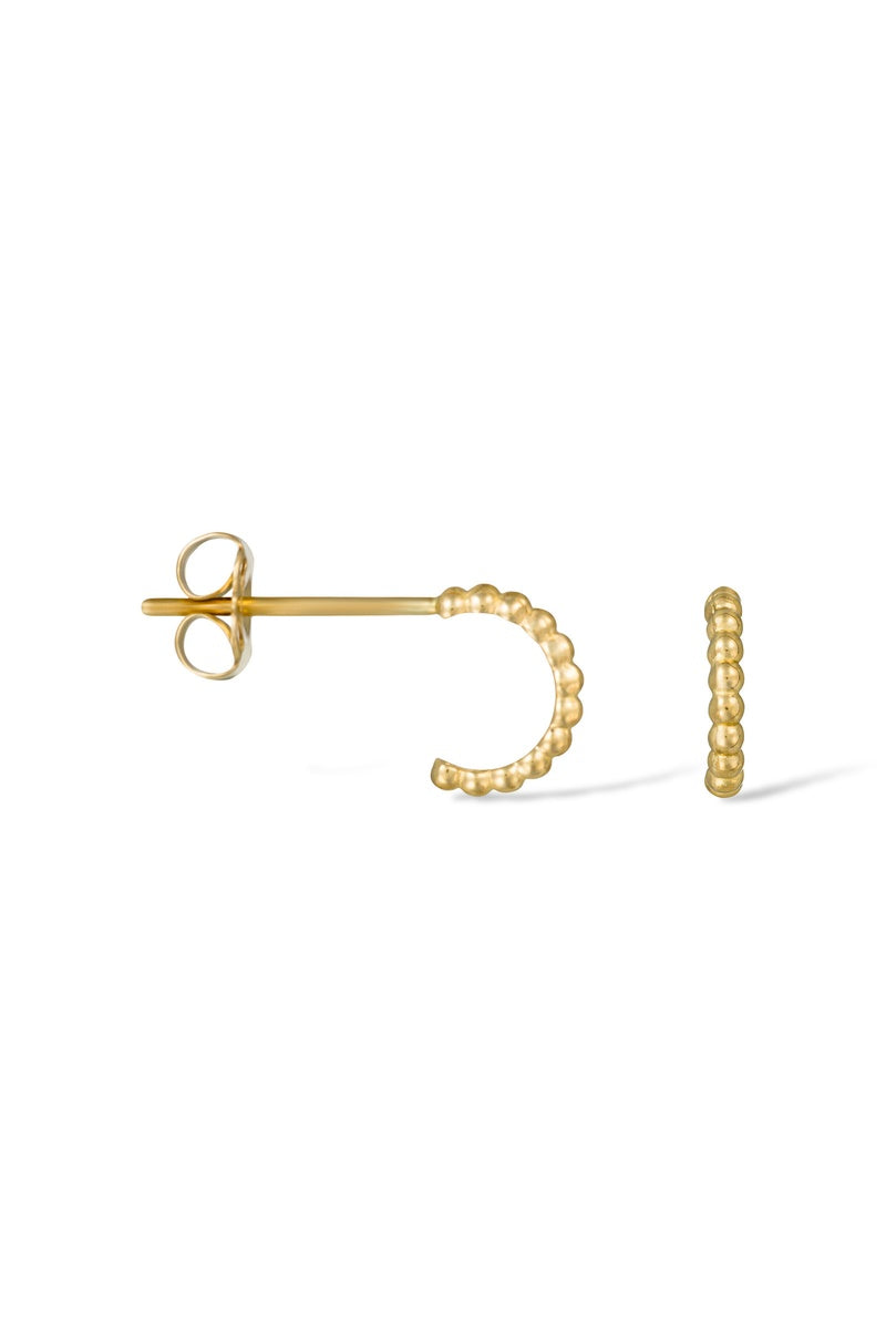 Boucles D'Oreilles "Demi Cercle" Or Jaune 375/1000