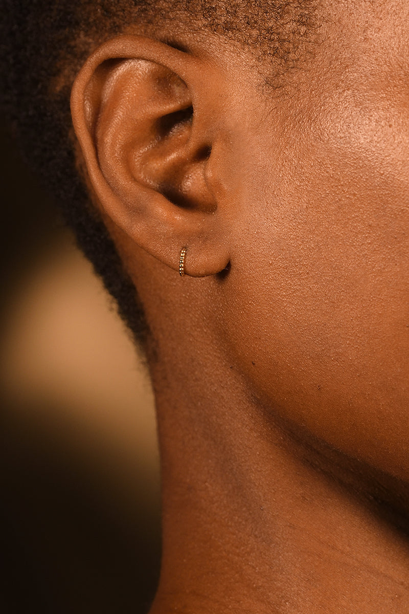 Boucles D'Oreilles "Demi Cercle" Or Jaune 375/1000