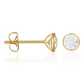 Boucles D'Oreilles Puce "Ferveur" Or Jaune 375/1000 Et Zircon