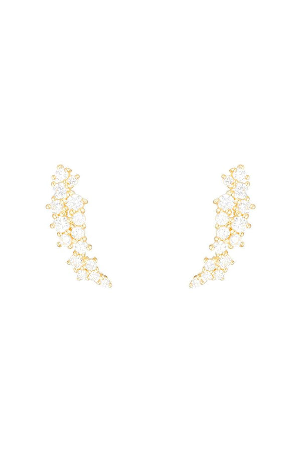 Pendientes "Flores Centelleantes" Oro Amarillo 375/1000 y Circón