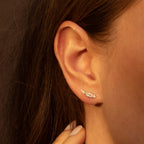 Boucles D'Oreilles "Fleurs Scintillantes" Or Jaune 375/1000 Et Zircon
