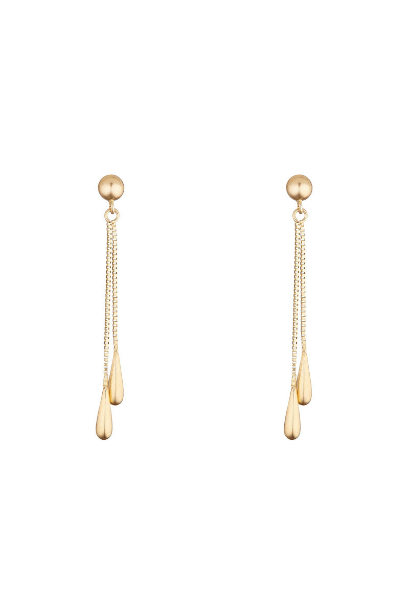 Boucles D'Oreilles "Pluie Dorée" Or Jaune 375/1000