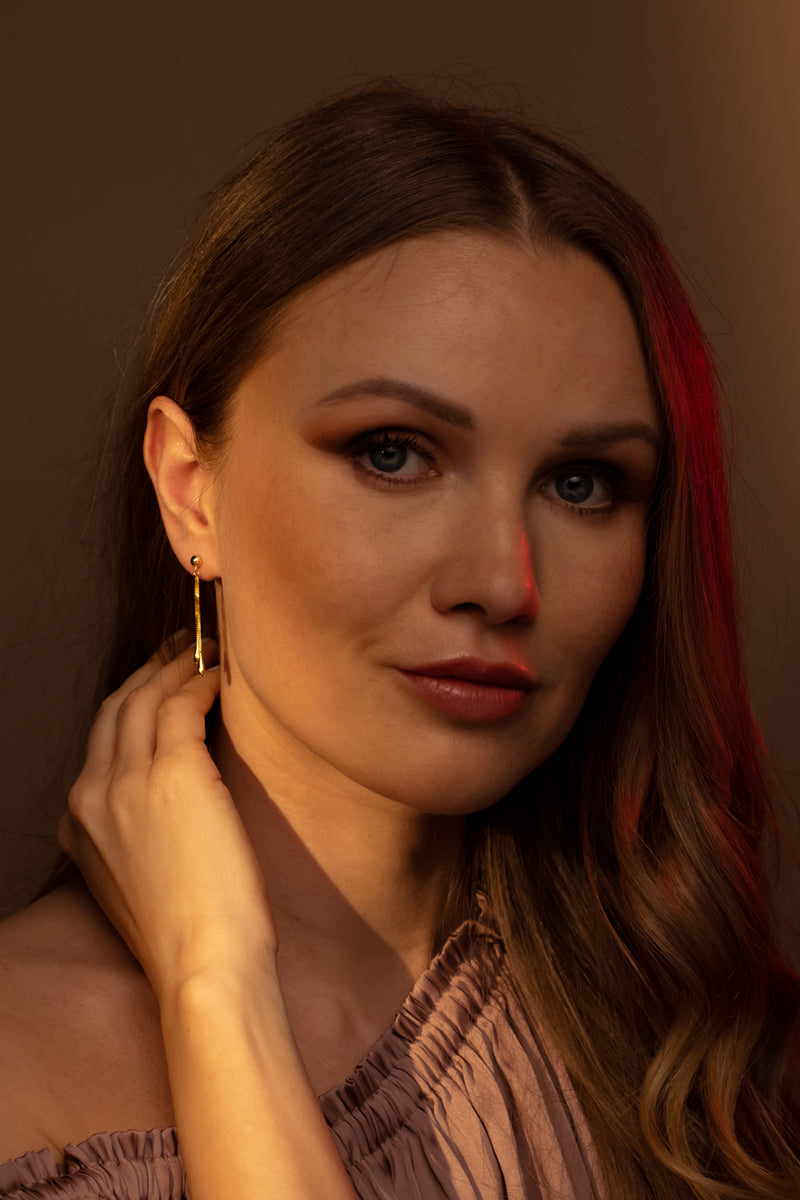 Boucles D'Oreilles "Pluie Dorée" Or Jaune 375/1000