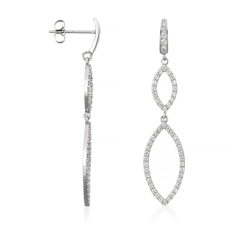 Boucles D'Oreilles "Enlaçées" Or Blanc 375/1000