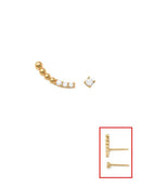 Boucles D'Oreilles Dépareillées "Grimpante Et Puce" Or Jaune 375/1000
