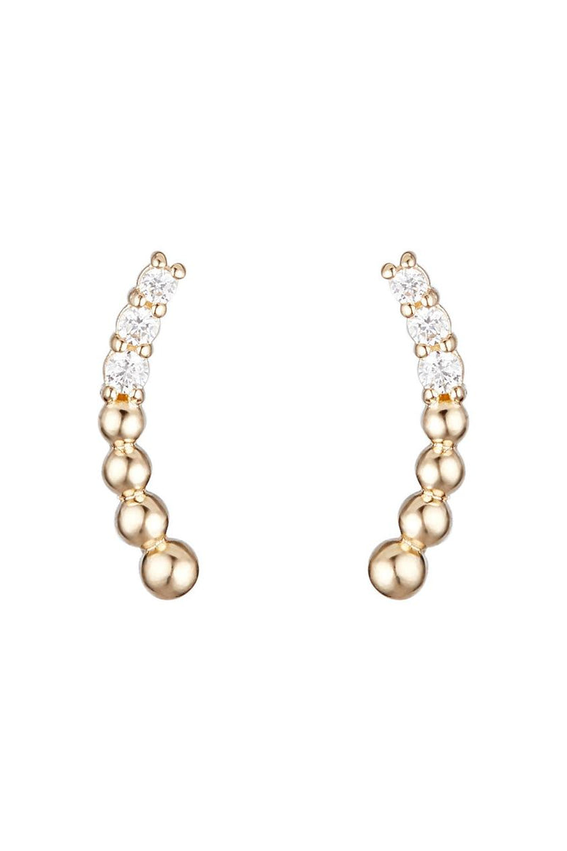 Boucles D'Oreilles Dépareillées "Grimpante Et Puce" Or Jaune 375/1000