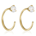 Boucles D'Oreilles "Arc Brillant" Or Jaune 375/1000