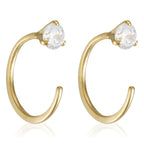 Boucles D'Oreilles "Arc Brillant" Or Jaune 375/1000