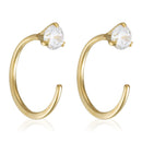 Boucles D'Oreilles "Arc Brillant" Or Jaune 375/1000