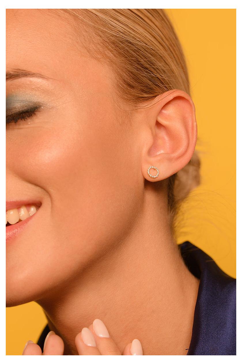 Pendientes "Moon" - Oro Amarillo 375/1000