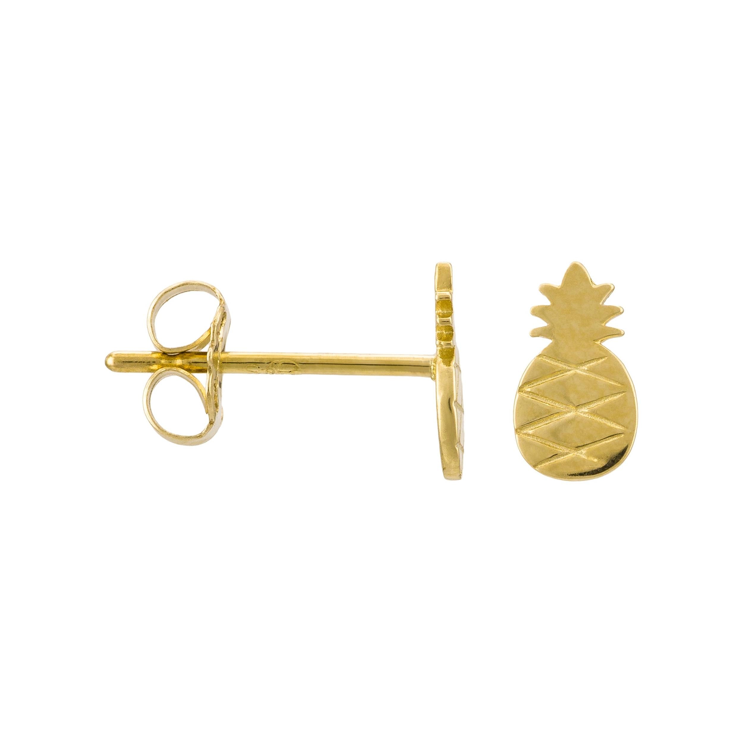 Boucles D'Oreilles Ananas Or Jaune 375/1000