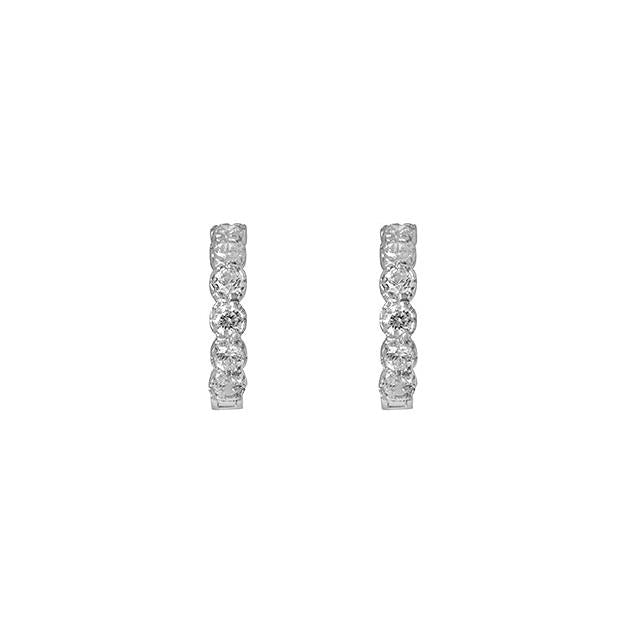 Pendientes “Luminosos” – Oro blanco 375/1000 y circonio