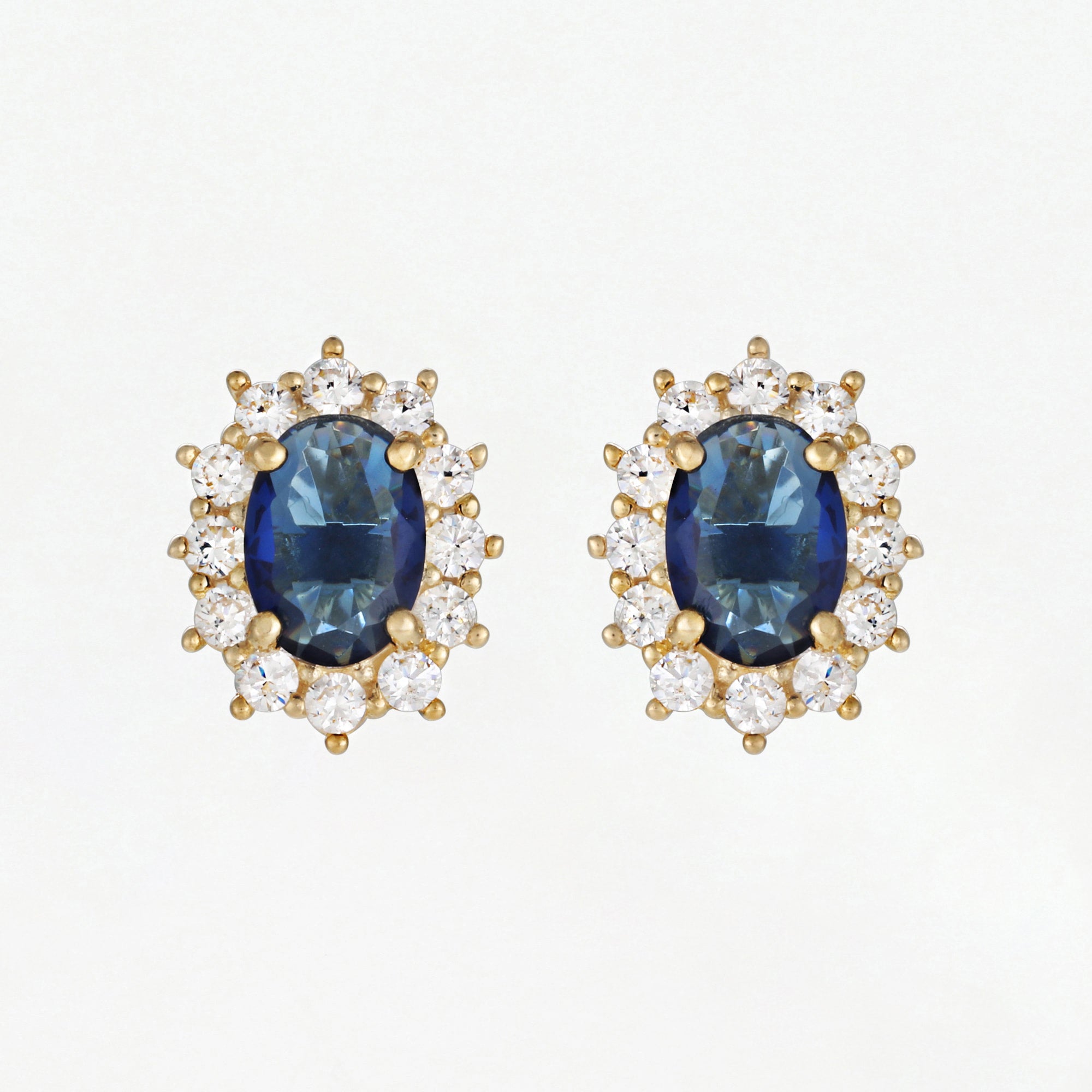Pendientes "Brela" Oro Amarillo 375/1000 y Zafiro