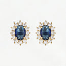 Boucles D'oreilles "Brela" Or Jaune 375/1000 et Saphir