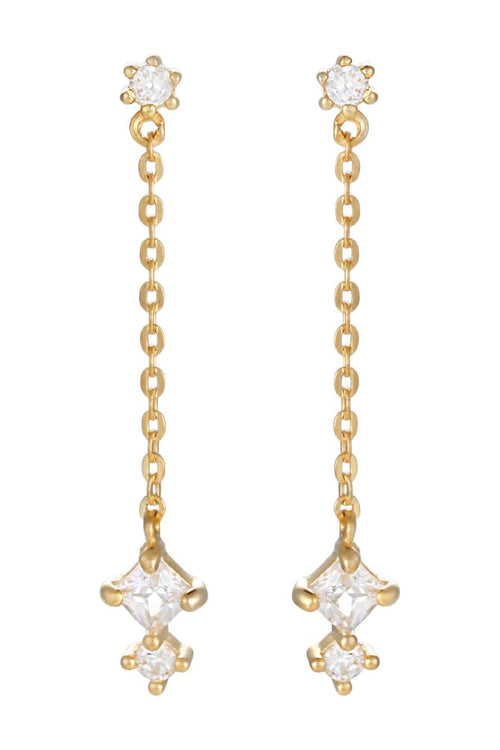 Boucles D'Oreilles "Firgas" Or Jaune 375/1000 Et Zirconium