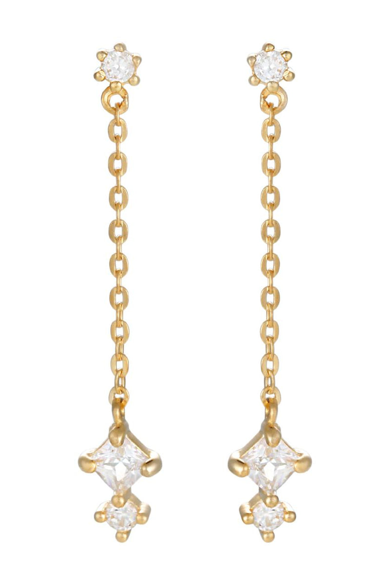 Boucles D'Oreilles "Firgas" Or Jaune 375/1000 Et Zirconium