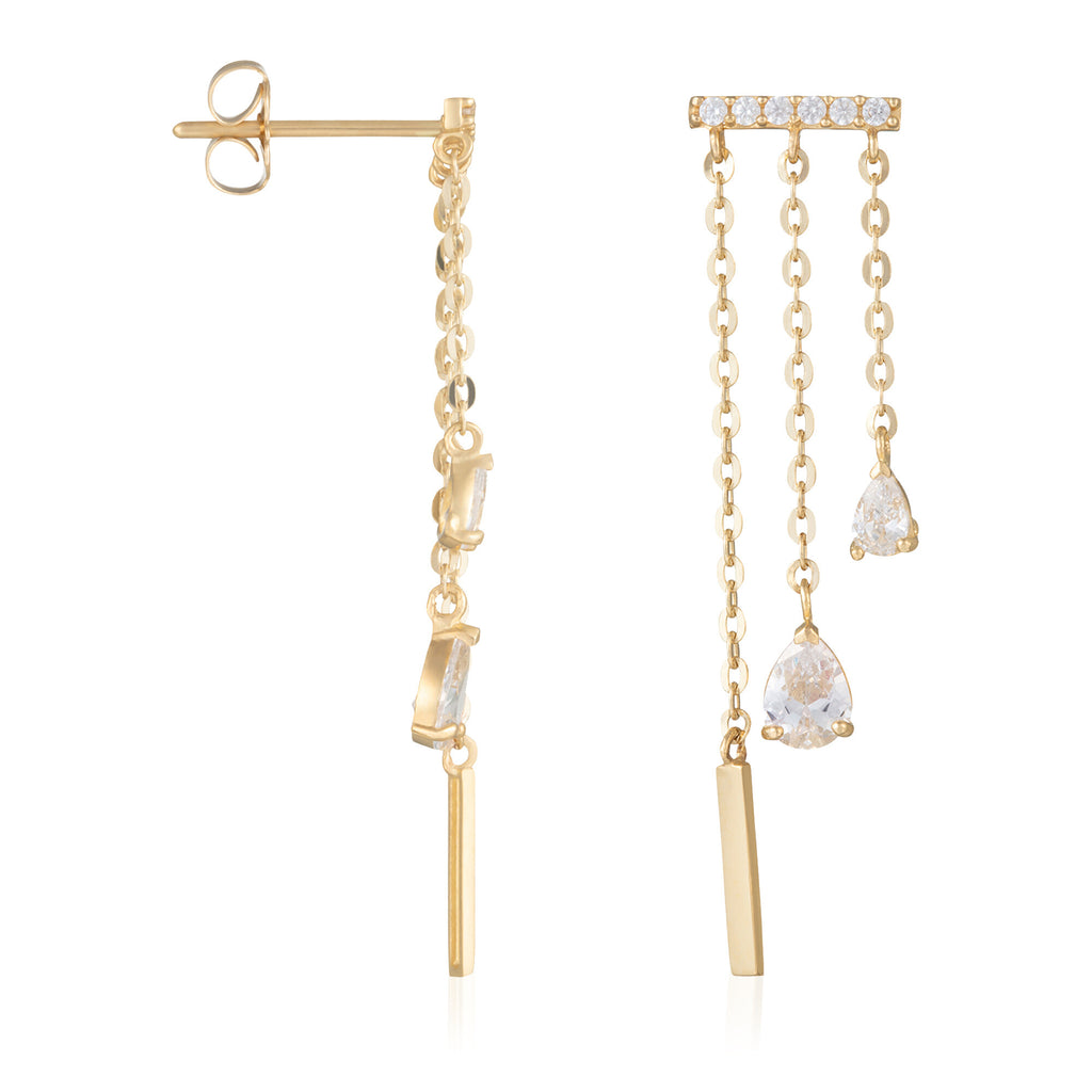 Boucles D'Oreilles "Cascade Lumineuse" - Or Jaune