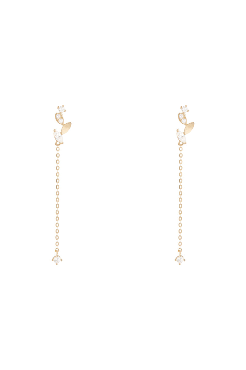 Boucle D'oreilles "Fleurs Dormeuses" Or Jaune 375/1000