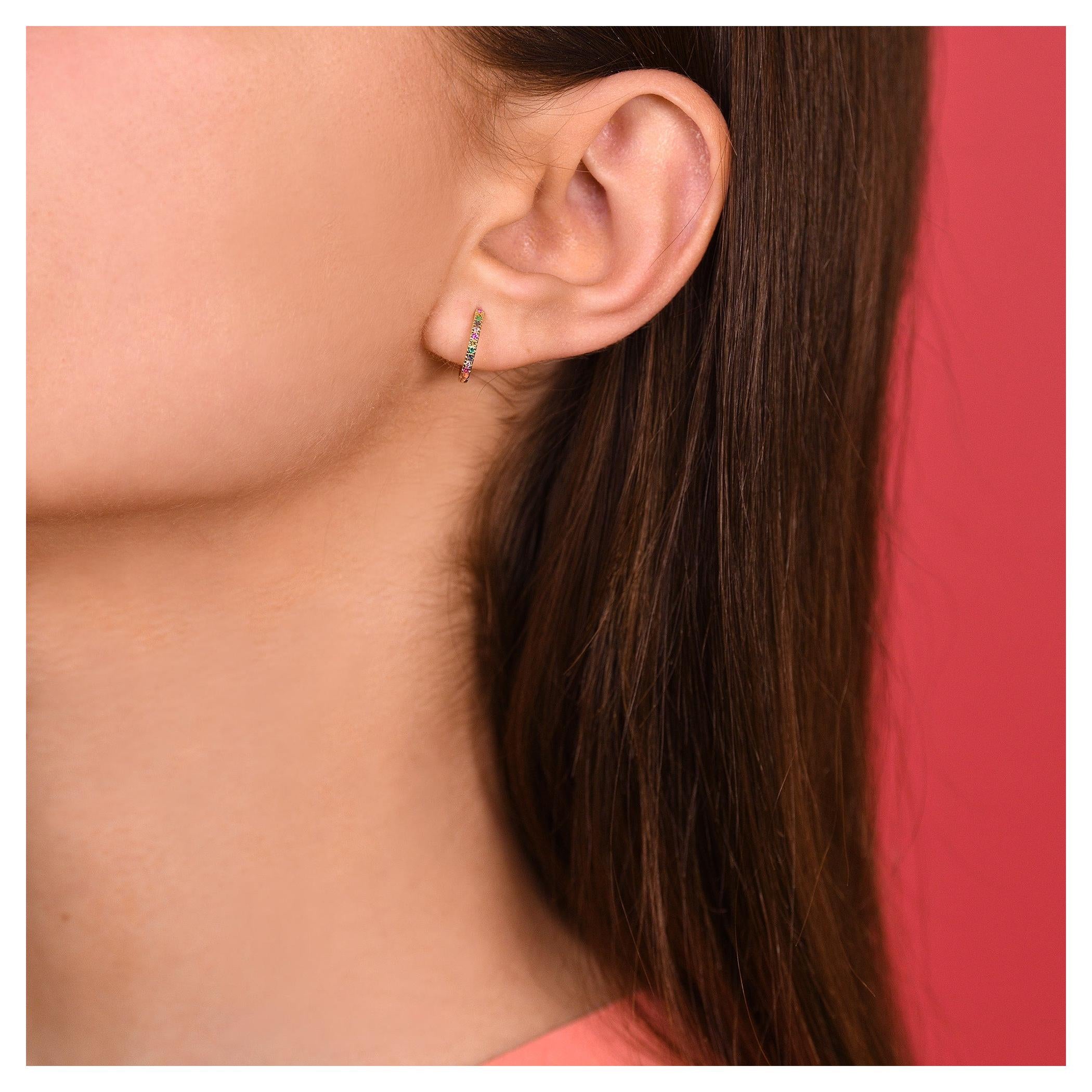 Boucles D'Oreilles "Créoles Colored" - Or Jaune 375/1000