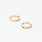 Boucle D'Oreilles "Créoles Colored" Or Jaune 375/1000