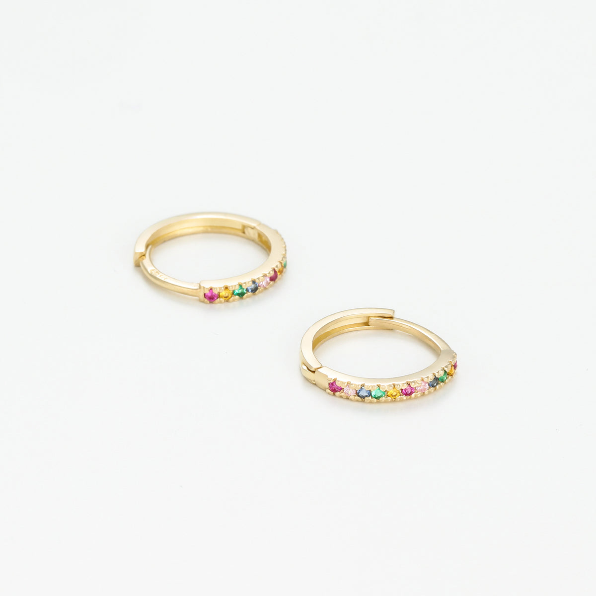 Boucle D'Oreilles "Créoles Colored" Or Jaune 375/1000