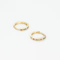 Boucle D'Oreilles "Créoles Colored" Or Jaune 375/1000