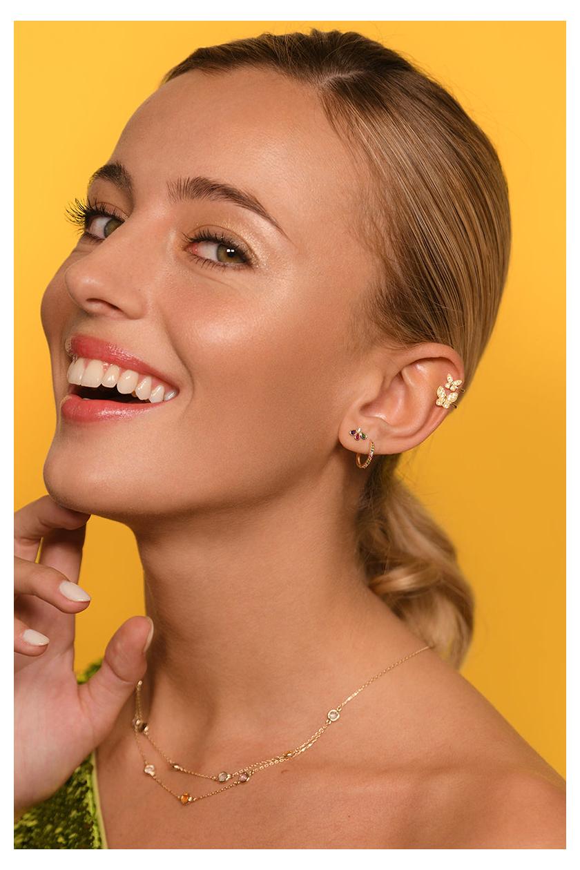 Boucles D'Oreilles "Créoles Colored" - Or Jaune 375/1000