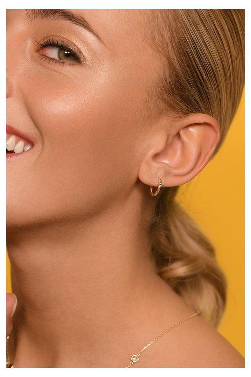 Boucles D'Oreilles "Créoles Colored" - Or Jaune 375/1000