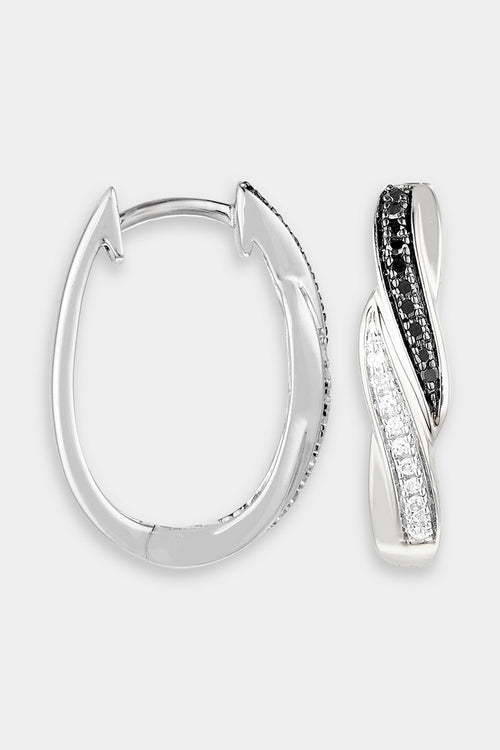 Boucles D'Oreilles "Elaura" D 0,06Ct/20 Dn 0,08Ct/20 - Or Blanc 375/1000