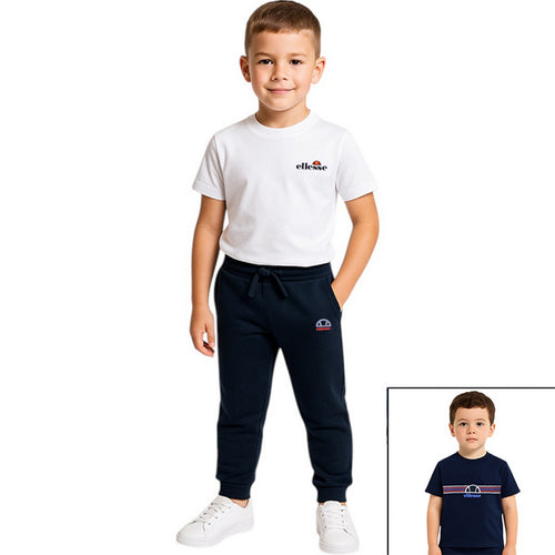 Pack De 2 T-Shirts Et Pantalon De Jogging Ellesse Garcon - Marine/Blanc