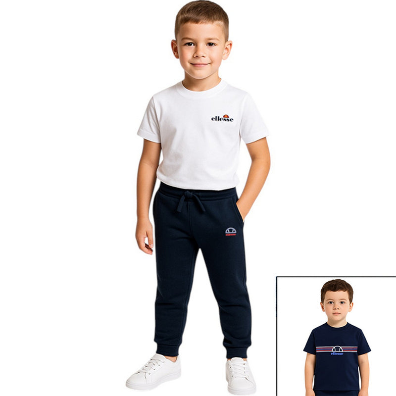 Pack De 2 T-Shirts Et Pantalon De Jogging Ellesse Garcon - Marine/Blanc