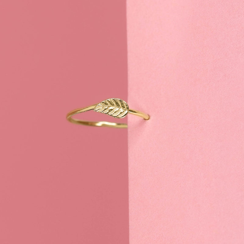 Bijou De Cartilage Unitaire "Feuille Dorée" - Or Jaune 375/1000