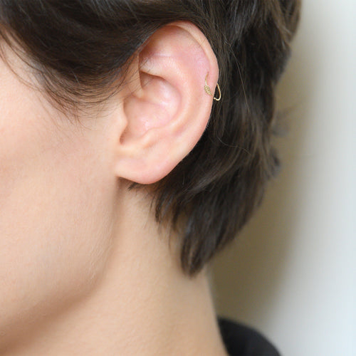 Bijou De Cartilage Unitaire "Feuille Dorée" - Or Jaune 375/1000