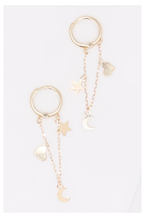 9Mm “Love” Earrings 375/1000 Yellow Gold